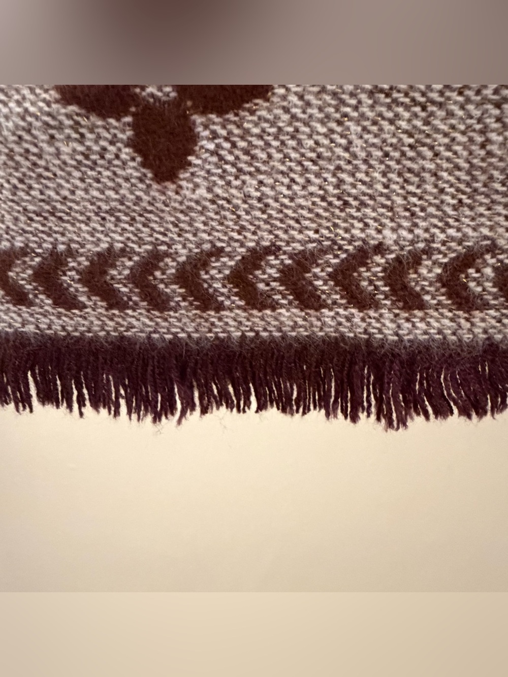 Reversible Split Monogram Cashmere Silk Scarf - Picture 5 of 14